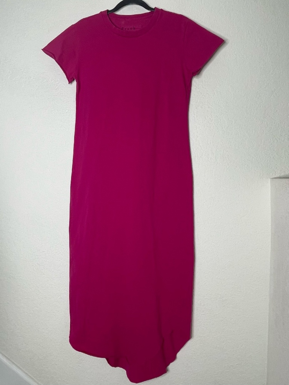 Frank & Eileen Lab Harper Tee Maxi Dress Size S Pink Cotton Minimalist Raw Hem